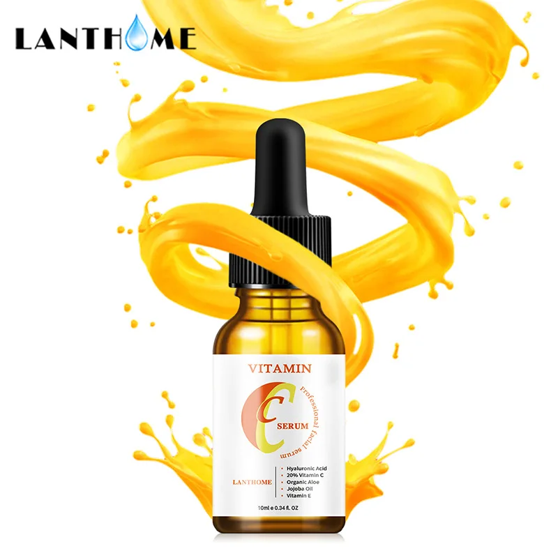 Vitamin C LANTHOME Serum Hyaluronic Acid Whitening Essence Freckle Anti Wrinkles Moisturizing Face Care Cream              are ream_voghion.com
