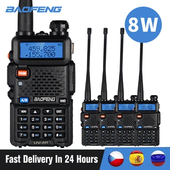 

5/6pcs Walkie Talkie Baofeng UV-5R Radio 8W Powerful Transmitter UV5R Portable Amateur Hunting Intercom Dual Band FM Transceiver