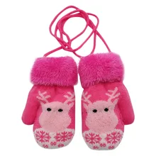 Рождественская одежда для малышей, детей, зимняя бархатная вязаная варежки с рисунком оленя, перчатки для мальчиков и девочек, детские уличные перчатки для детей,#15 1122