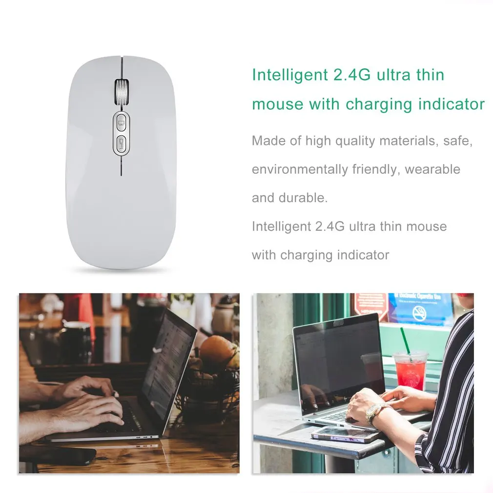 M103 перезаряжаемая беспроводная мышь Slient Button USB мини оптическая Ультратонкая мышь с зарядным кабелем для компьютера ноутбука