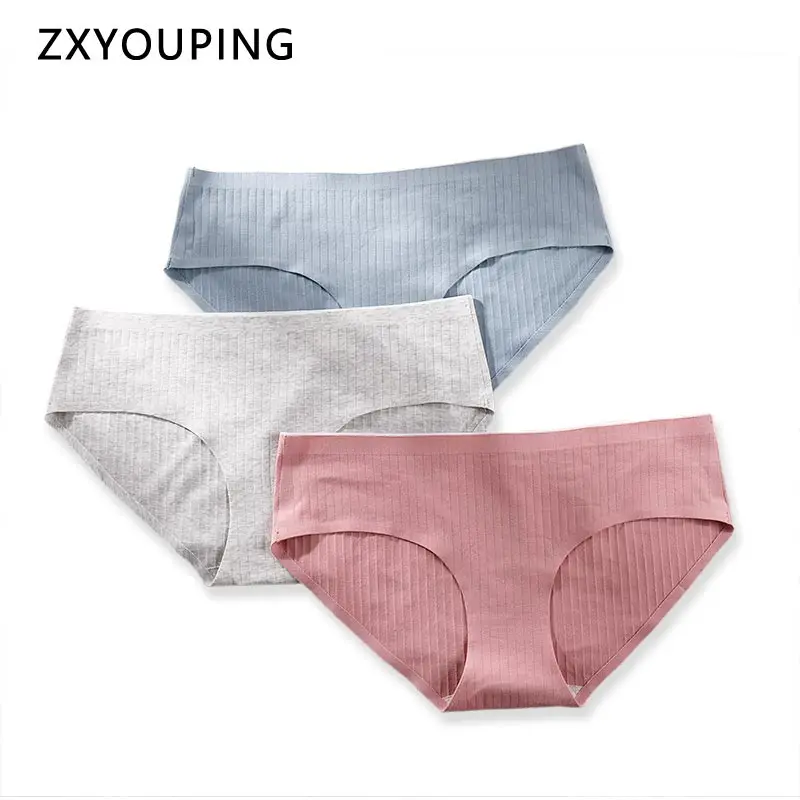 

3pcs Ultra Thin Seamless Briefs Cotton Women Underwear Soft Panties Sexy Big Size 4XL Lingerie Honeycomb Crotch Cloth Intimates