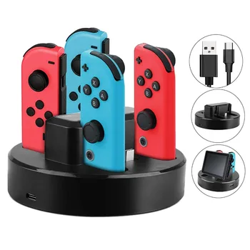 

NS Switch 4 +1 Charging Dock For Nintend Switch LED Charger For Nintendo Switch Gamepad Charge Stand For Joy-con&Pro