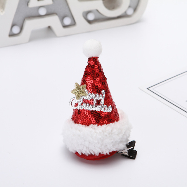 Christmas adult children hair clip Santa Claus antler hairpin clip Christmas hat gift cute hair clip Accessories