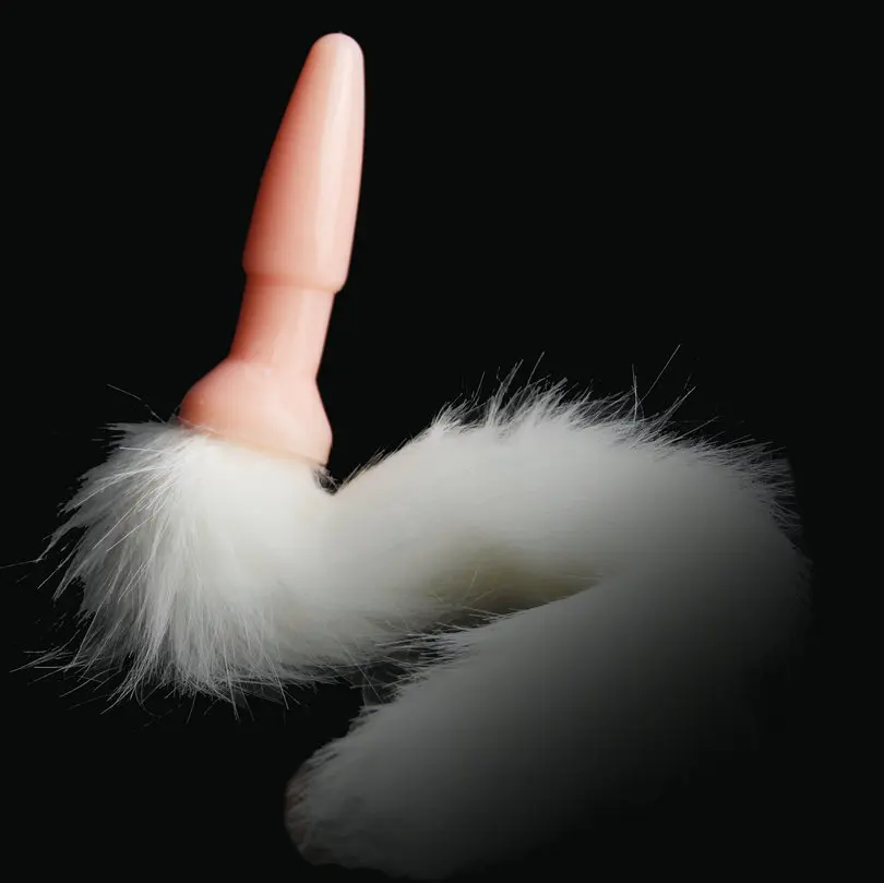 hh057Frisky Faux Fur fox Tail Silicone Butt Plug  (10)
