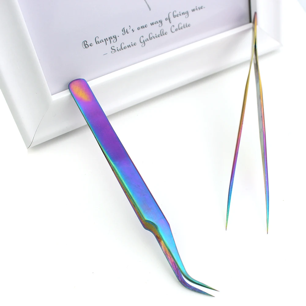 ERUIKA 1pcs Chameleon Eyebrow Tweezers Stainless Steel Extension Clip Ultra Precision Picker for Rhinestone Eyelash Makeup Tools 6
