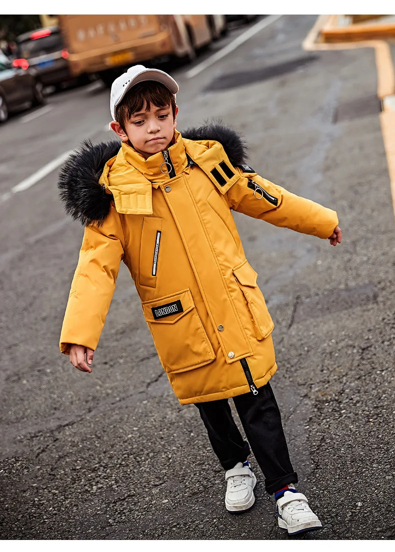 Зимняя куртка для мальчика, коллекция года, пуховик для девочек, уплотненный теплый пуховик с капюшоном для девочек, парки От 5 до 14 лет детей и подростков