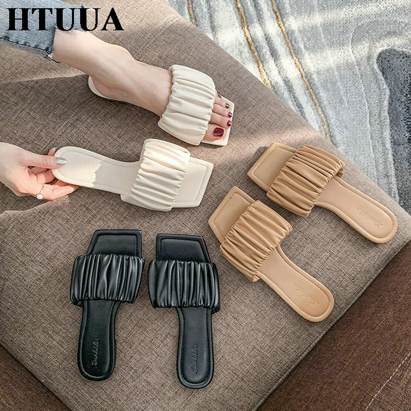 HTUUA/Новинка 2020 года Летние женские шлепанцы Модные прозрачные без задника на