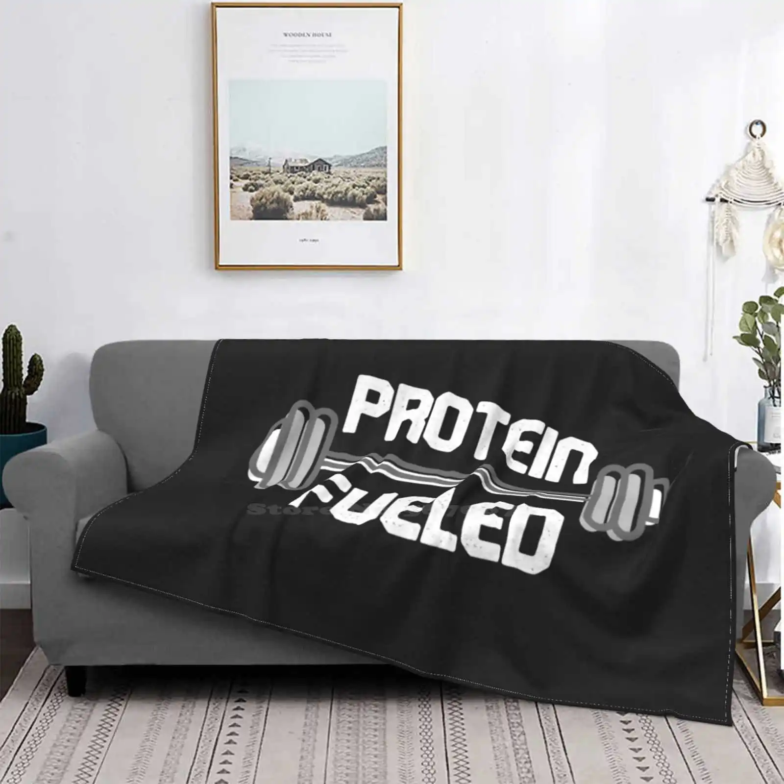 Mancuerna con diseño de proteína alimentada para el hogar, sofá cama, Camping, coche, avión, manta portátil de viaje, proteína imprescindible