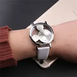 2019 montre femme, хит продаж, персональный тренд, Микки Маус, двухсторонние детские кожаные часы, relogio feminino