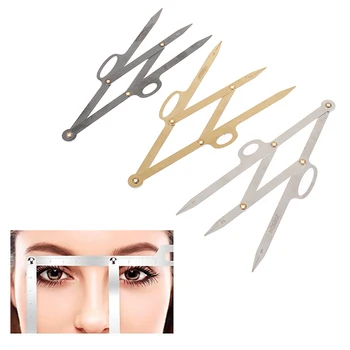 

1pc Stainless Steel Microblading Caliper Golden Ratio Eyebrow Measure Ruler Permanent Makeup Stencil
