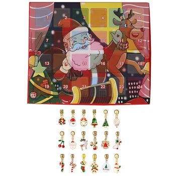 

DIY Christmas Countdown Advent Calendar Charm Bracelet Making Kit for Women Girls Jewelry Gift Set 22 Charms Beads 2 Chains