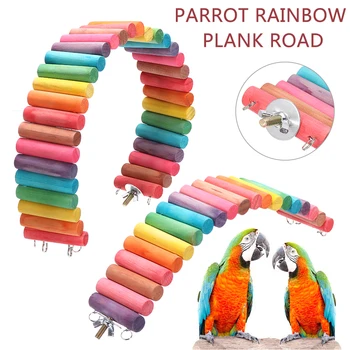

1pc Pet Ladder Bridge Colorful Wooden Pet Supplies Ladder Bridge Stair For Gerbil Hamster Parrot Rodent Rat Toys