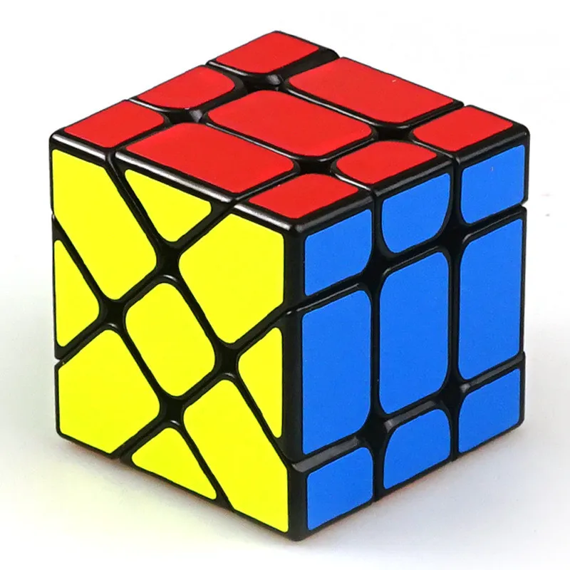 Fisher Black Yongjun YJ Fisher BianHuanJinGnag 3x3x3 Skew Кубик Рубика для профессионалов ультра-гладкая 3x3 кубар-Рубик на скорость детские игрушки подарок - Цвет: Fisher Black