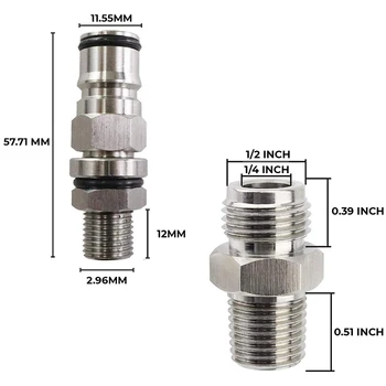 

Ball Lock Post with Poppets, 1/4 Inch Male NPT Hex Nipple, 19/32 Inch-18 Gas/Liquid Corny Keg Adapter (Liquid and Gas)