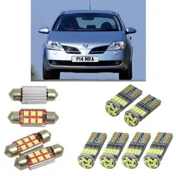 Внутренний светодиодный автомобильный светильник s для Nissan primera хэтчбек седан p12 лампы для автомобилей номерной знак светильник 4 шт