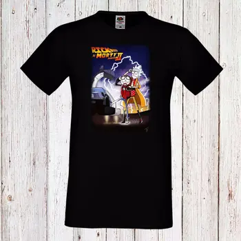 

RICK AND MORTY BACK TO THE FUTURE 2 PARODY BLACK T-SHIRT NEW TEE LONG/SHORT