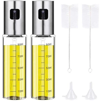 

Oil Sprayer Bottle, Glass Oil Dispenser for Cooking, BBQ, Salad, Baking, Roasting, Kitchen Tools (2 Pack)