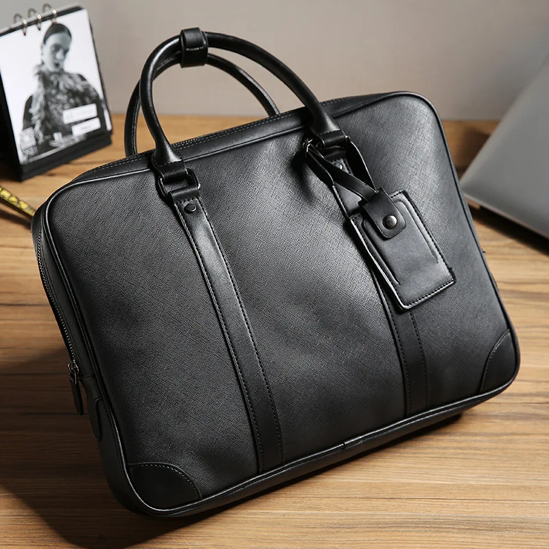 

New men's handbag business briefcase multifunctional handbag computer bag file bag trendy men's bag