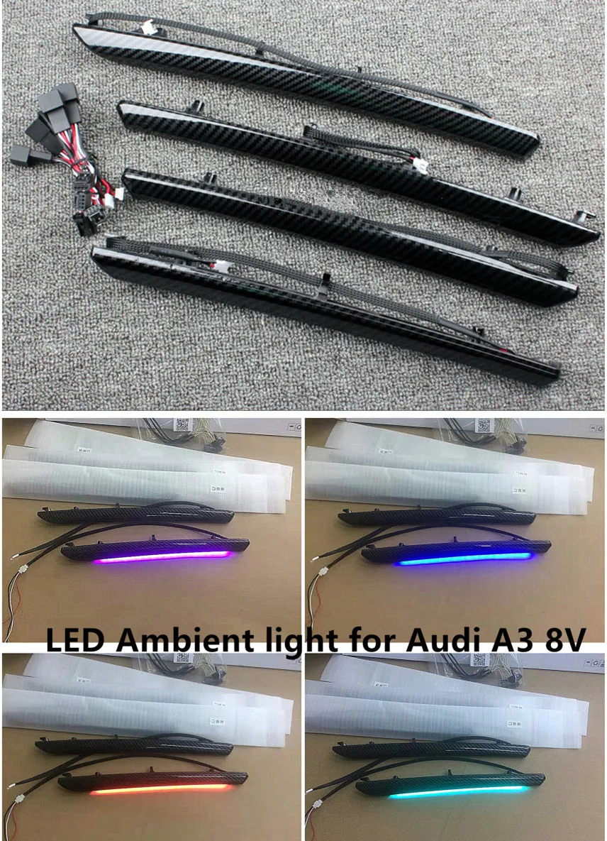 

LED Ambient light Car Door Panel Decor Trim Car Doors Interior LED Decorative Atmosphere Lights For Audi A3 8v 2012-18