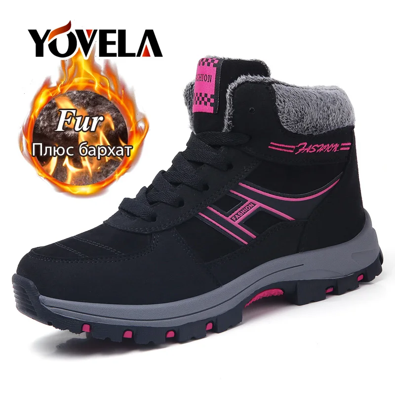 

Winter Boots Women Warm Keep Shoes Snow Boots Anti-skid Lady Mother Casual Ankle Boots Winter Sneakers Plush Shoes Plus Size 41