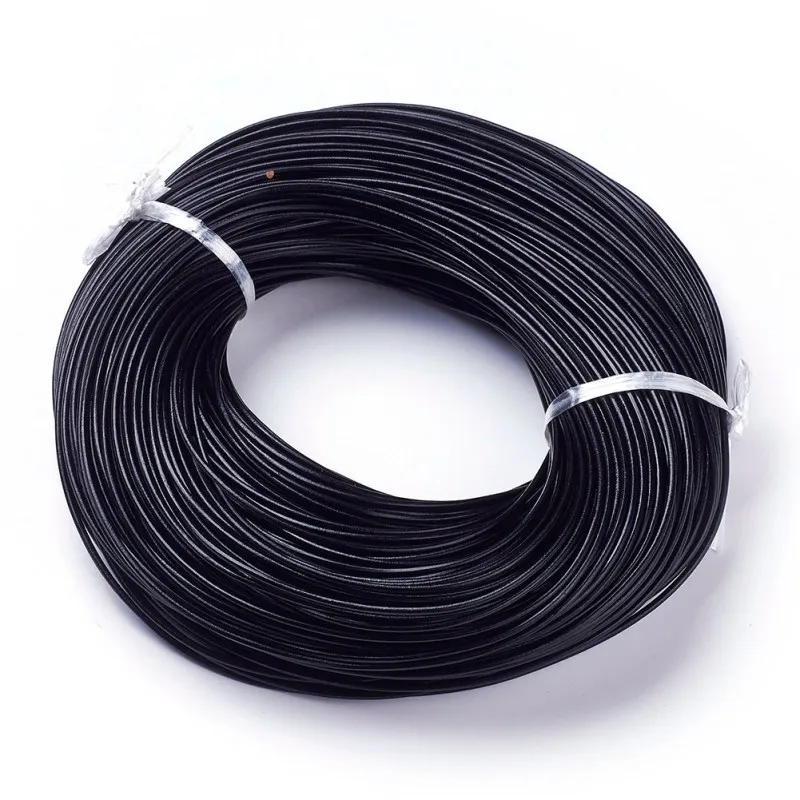 

100m 1.2/1.5/2mm Black Cowhide Leather Cord Leather Jewelry Cord String Thread for Jewelry Making DIY Bracelet Necklace