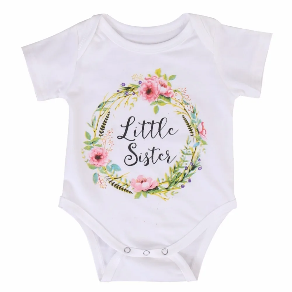 Baby-Kid-Girl-Little-Big-Sister-Cotton-Clothes-Jumpsuit-Romper-Outfits-T-Shirt-B