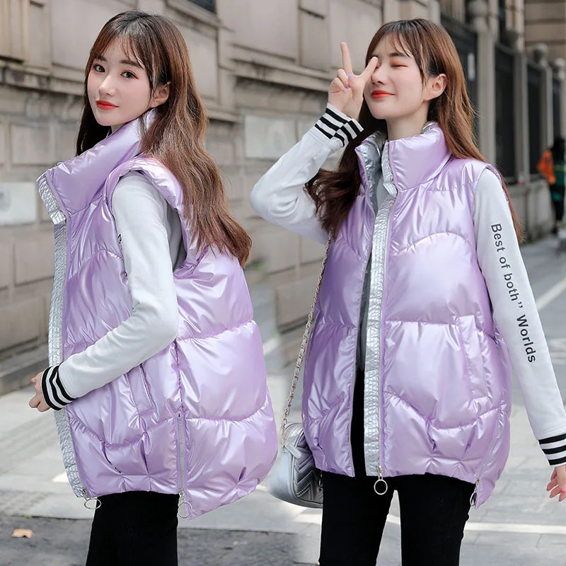 

Winter Vest Women Fashion Coat Hooded Warm Candy Color Cotton Jacket Female Women Wadded Feminina 2020