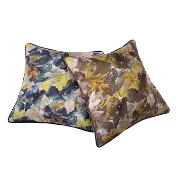 

Fashion Printing Abstract Flowers Patterns Woven Decorative Pillow Case Home Sofa Chair Pipping Cushion Cover 45x45cm 1pc/lot