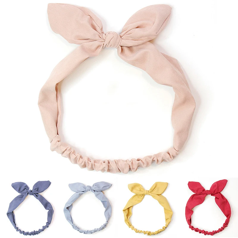 

Baby Bunny Ear Headbands Candy Color Summer Hairbands Lovely Children Scrunchies Solid Girls Hair Bands Accessories