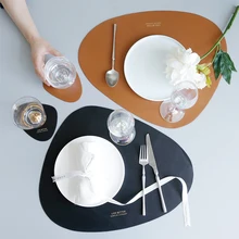 Leather table mat, waterproof, oil-proof and heat-insulating cushion, creative bowl cushion, cup cushion, dinner plate cushion