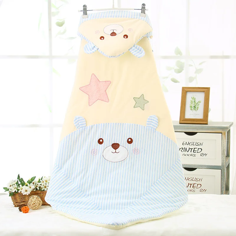 Мягкий спальный мешок для младенцев, Хлопковое одеяло для новорожденных мальчиков и девочек, мультяшное одеяло, детские покрывала, детский спальный мешок