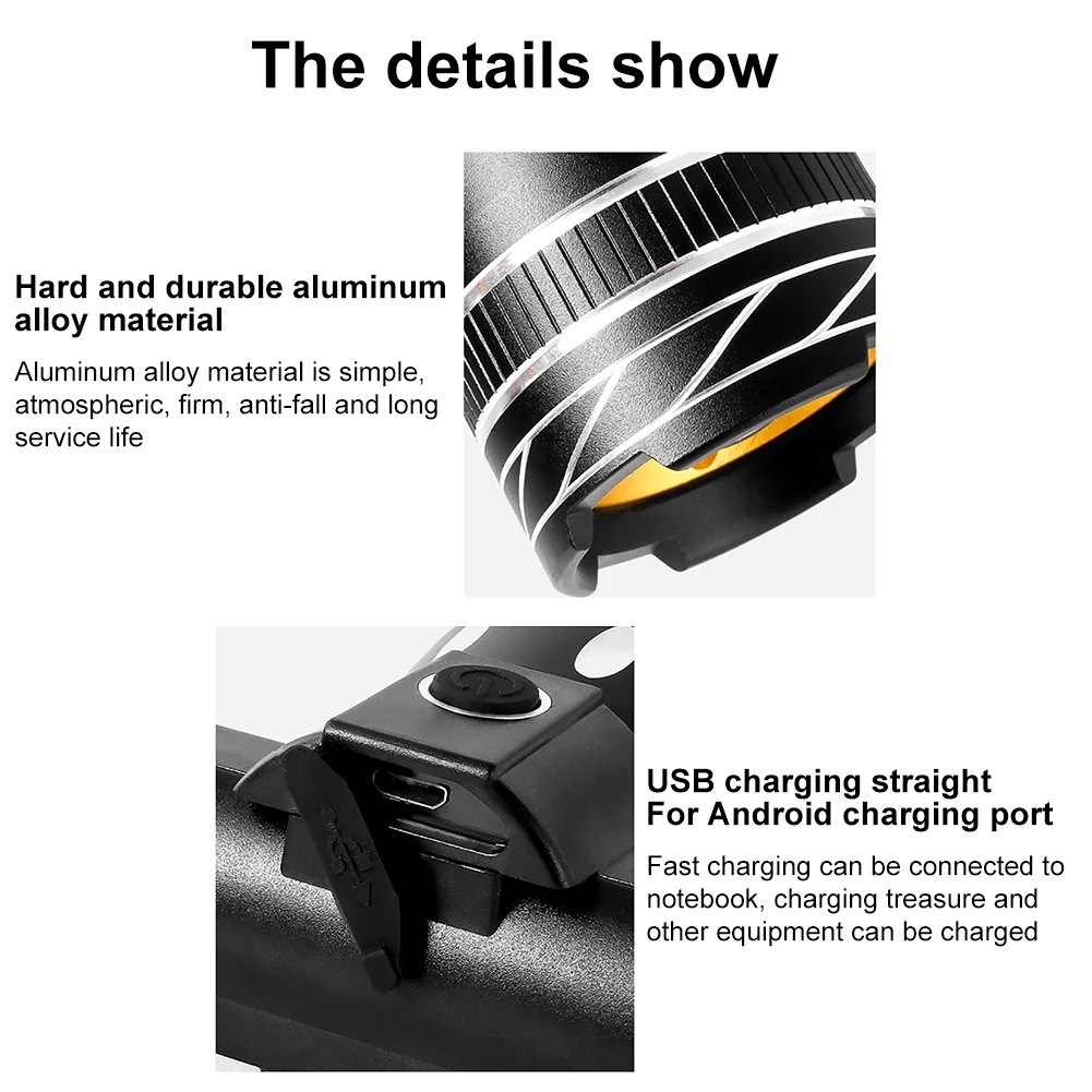 USB Перезаряжаемый водонепроницаемый велосипедный светодиодный светильник на переднюю часть, велосипедный светильник для безопасности, светодиодный светильник на переднюю часть, велосипедный светильник для безопасности