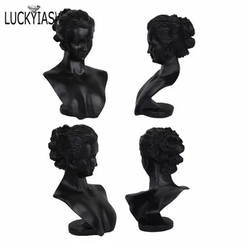 

Resin Spray Paint Beautiful Girl Portrait Model Necklace Jewelry Display Counter Showcase Pendant Holder Jewelry Display Stand