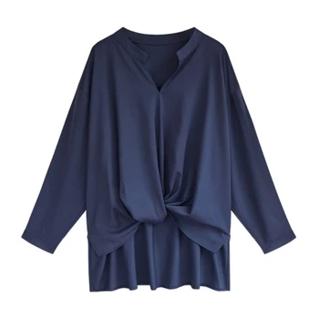 

Solid Color Loose Blouse Women Fashion Ruffles Elegant Women Shirts Chiffon Plus Size Koszula Damska Women's Clothing YY50WB