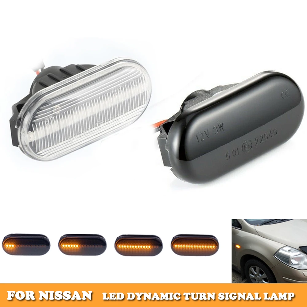 

2x led sequential blinker dynamic turn signal light for Nissan Armada Cube Z11 Dualis J10 March Micra C+C K12 Pathfinder Qashqai