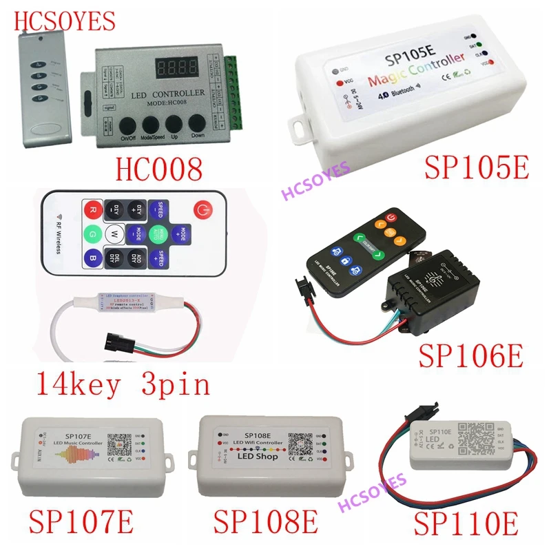 SP110E SP105E SP108E SP106E SP107E 14key 3pin HC008 музыкальный контроллер WS2812B Bluetooth SK6812 RGB/RGBW APA102 WS2811