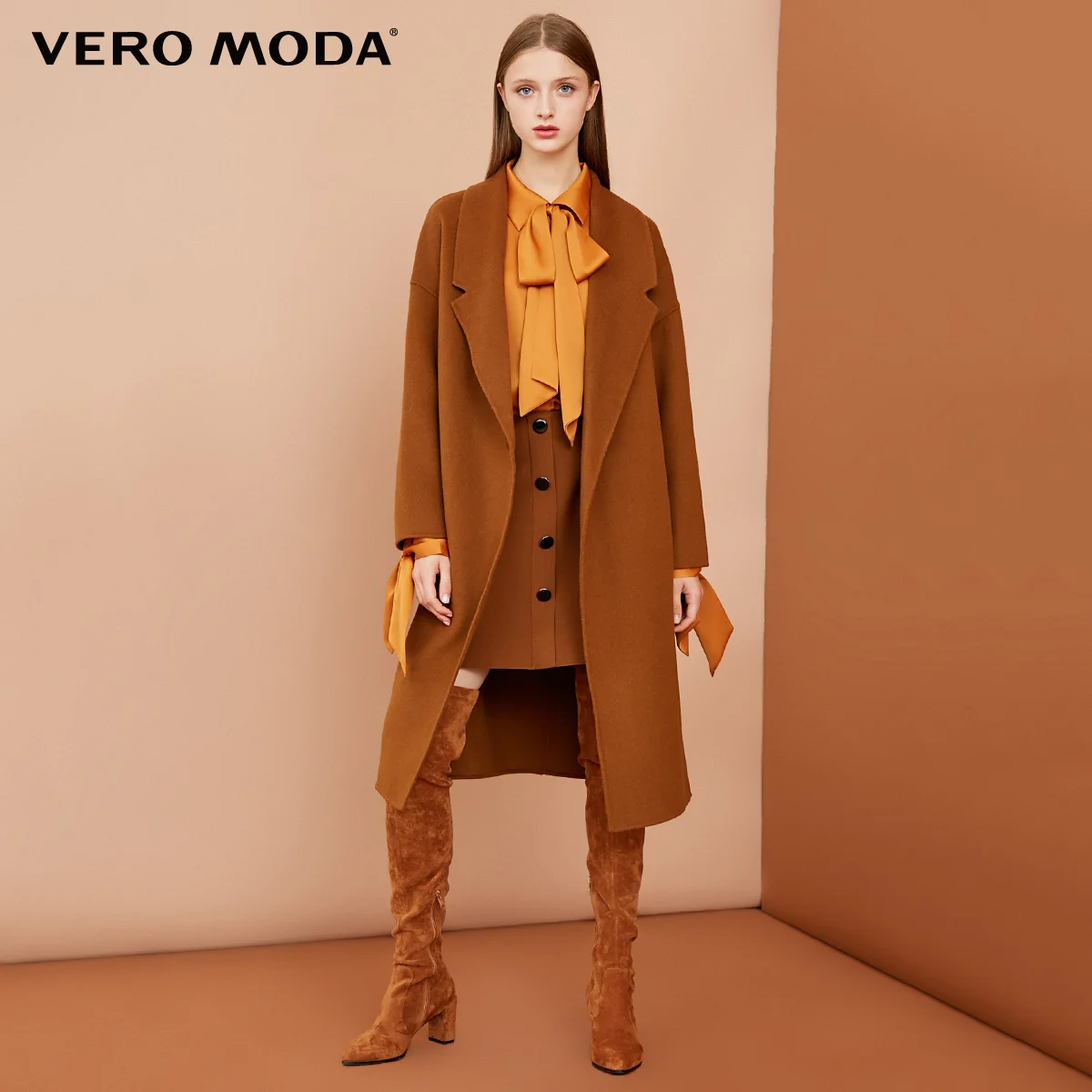 Vero Moda Женское пальто из шерсти с открытыми плечами | 318427509