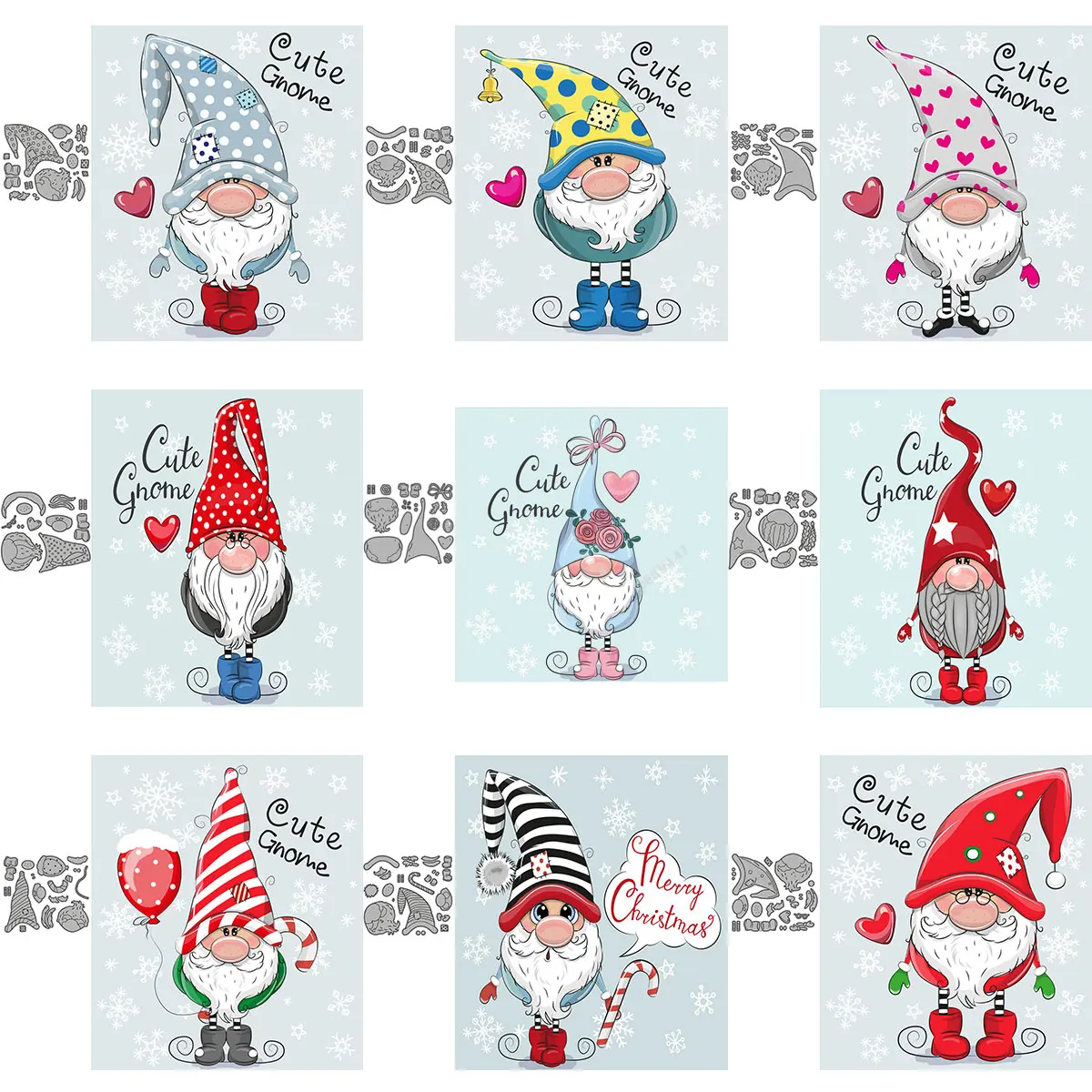Santa гном Craft Бумажные матрицы кроя для скрапбукинга изготовления открыток