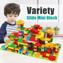 

100-336PCS Marble Race Run Big Block Compatible City Building Blocks Funnel Slide Blocks DIY Big Bricks Toys For Children gift
