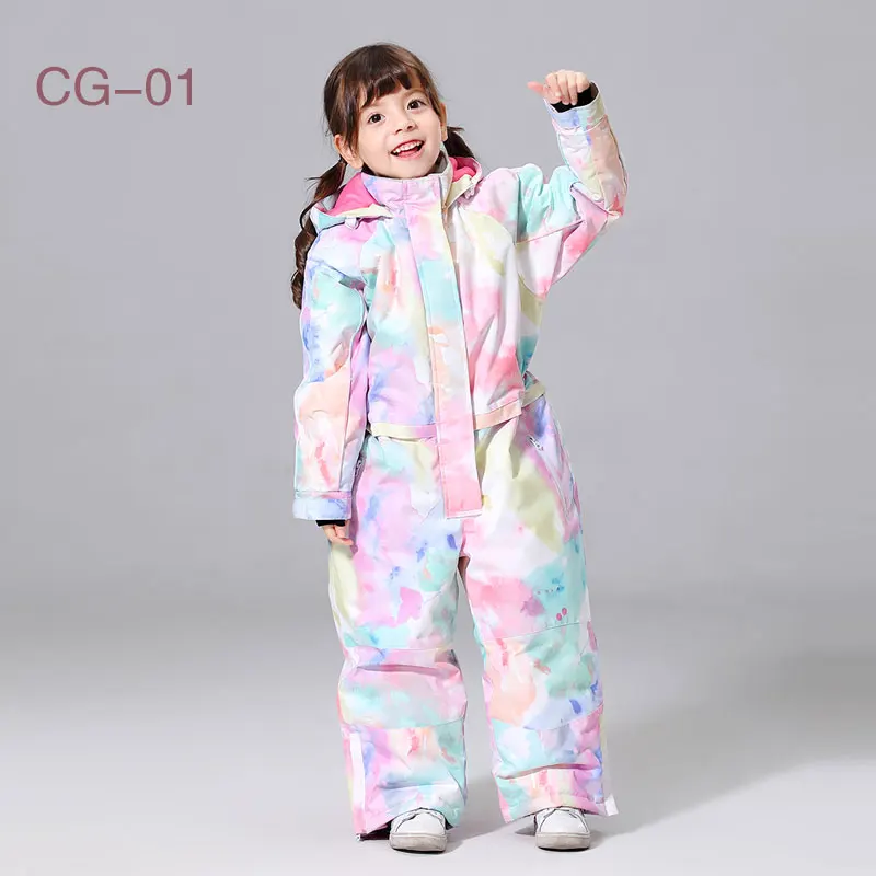 Winter-30 temperature Kids Ski Suit Children Brands Waterproof Warm Girls Snow Jacket Skiing And Snowboarding Jacket Child - Цвет: CG-01  FSC