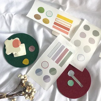 

3pcs Natural Dots Simple Stickers Mini Label Tag Sticky Note Sticker Decoration Diary Notebook Journal Planner Index File H6320