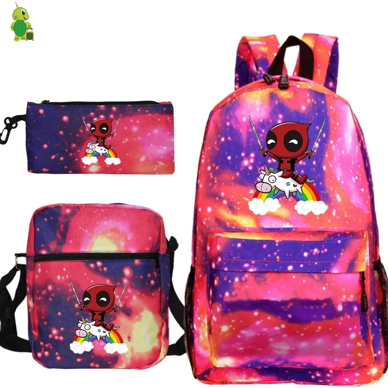 11 Mochila Единорог Рюкзак 3 шт./компл. школьные рюкзаки для девочек-подростков; для мальчиков и девочек, рюкзак для путешествий, Для женщин рюкзаки сумки на плечо Карандаш Чехол - Цвет: 11