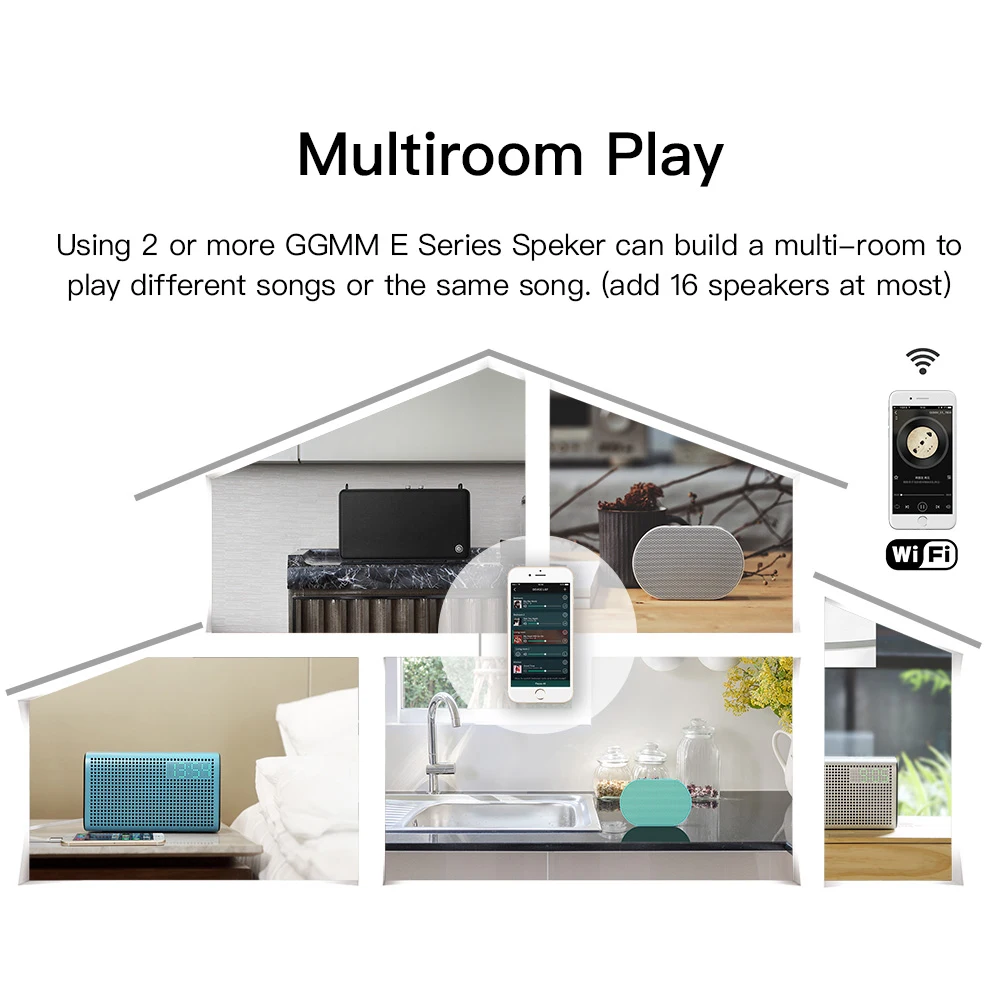 US $24.99 GGMM E2 10W Bluetooth Speaker WIFI Wireless Speakers Powerful Portable Bluetooth Blutooth 15H Play-time With Alexa Smart Speaker