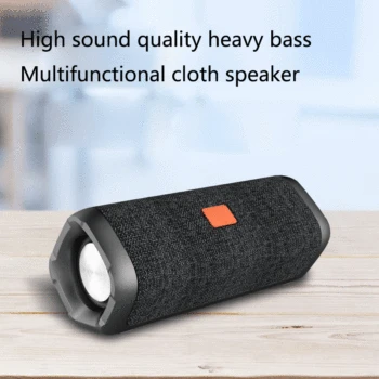 

TWS Bluetooth Speaker Fabric Waterproof Overweight Subwoofer Outdoor Audio HiFi sound built-in mic steel cannon 12 hour play