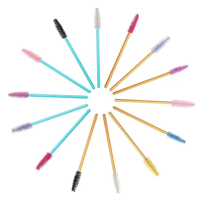 50 Stück/Set Augenbrauen-Mascara-Bürsten, Wimpernbürsten, Großhandel, gemischte Einweg-Wimpernbürsten, Wimpernverlängerungsbürsten, Make-up-Werkzeuge – Detail 2