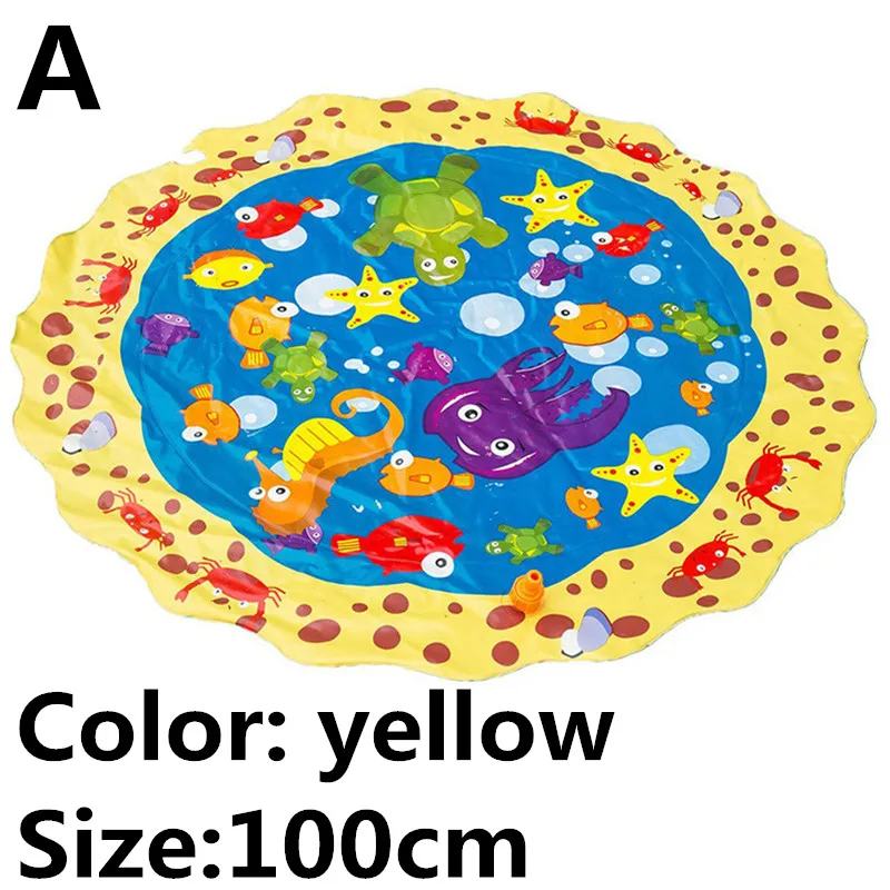 Kids Sprinkler Play Pad Mat Outdoor Lawn Beach Sea Animal Inflatable Water Spray Water Games Beach Mat Cushion Activity Toys - Image 6