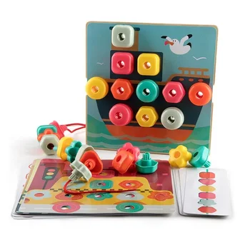 

Children Rainbow Stacking Beaded Insert Shape Cognitive Sorting 3-6 Years Early Education Toys for Children