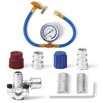 

R134A Charging Hose to Refrigerator with Specifications-R134A Tank to R12/R22 Port Adapter Kit for -BPV31 Tap Valve Kit