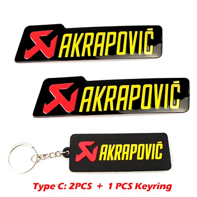 C2PCSKEY Универсальный алюминиевый Akrapovic стикер s глушитель наклейка глушитель наклейки для мотоцикла и автомобиля Наклейка - Название цвета: C2PCSKEY