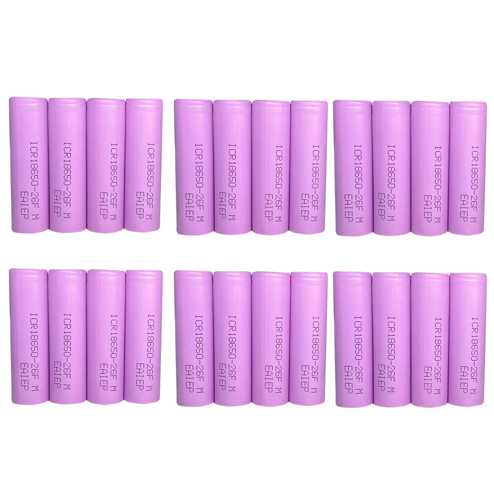 4 шт аккумулятор 18650 2600mah 3,7 V Аккумулятор для 18650 power bank DIY фонарик - Цвет: 24PCS 18650 Battery